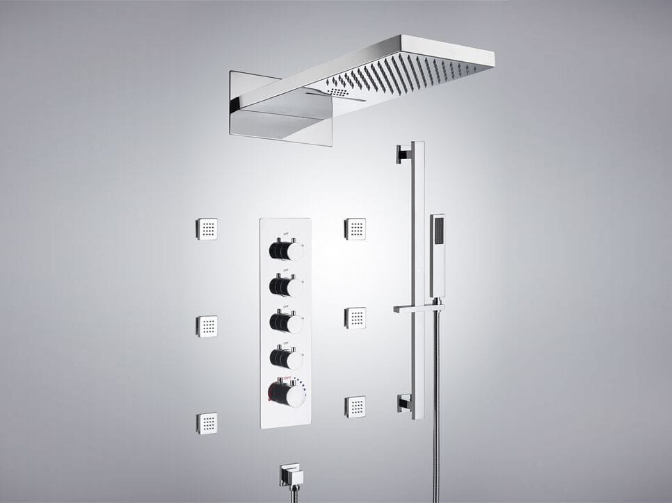 Набор для душа из нержавеющей стали со светодиодной насадкой Fontana Showers ELANCOURT ARCH-00094434