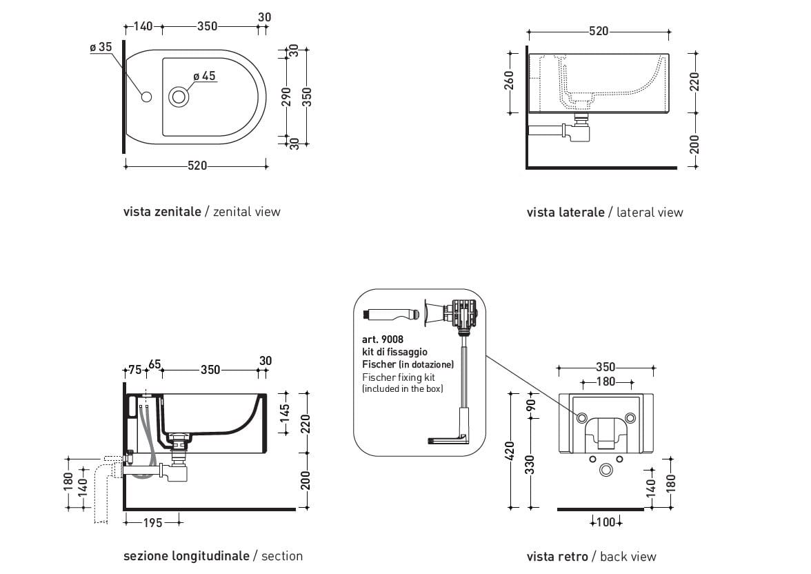 Керамическое подвесное биде Ceramica Flaminia Astra ARCH-00071608 - Вид №4