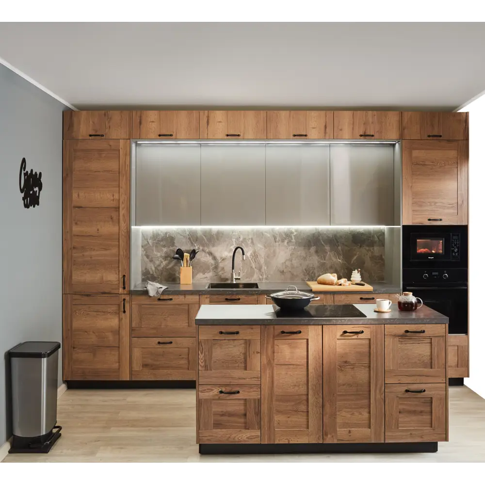 Фасад кухонный DELINIA ID Рошаль 14.7×102.1 см - элегантность темного дерева 86881236 STLM-0863139 - Вид №5