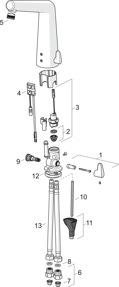 Oras 3017FT Высокий смеситель, 230/9 V 3017FT Inspera Хром  - Вид №4