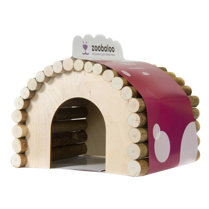 ПР0047027 Домик для грызунов дерево овал бол. 23х15х17см ZOOBALOO 