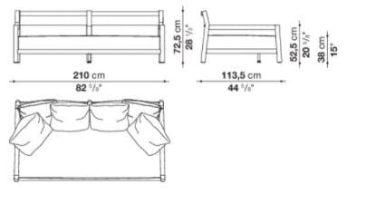 Садовый диван из тикового дерева B&B Italia Outdoor Пабло ARCH-00038623 - Вид №5