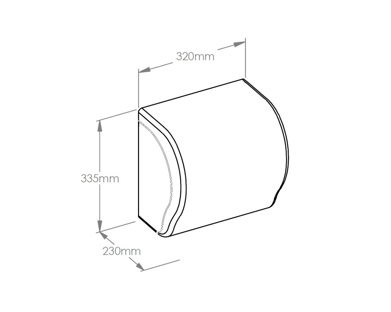 CUH305 Механический диспенсер для рулонных полотенец UNIQUE LUX CUT ORIENT LINE Merida  - Вид №1