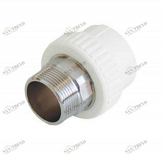 Муфта комбинированная KALDE D50х1 1/2" НР под шестигранник белая 3222NMO501B06