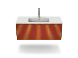 Подвесной умывальник с ящиками