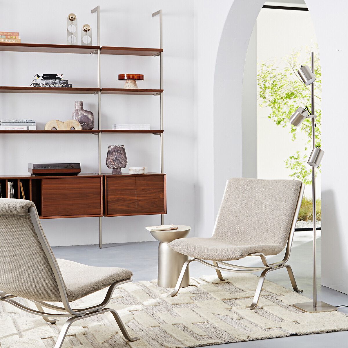 Регулируемая напольная лампа из никеля AMPM поворотный ARCH-00087233 - Вид №1