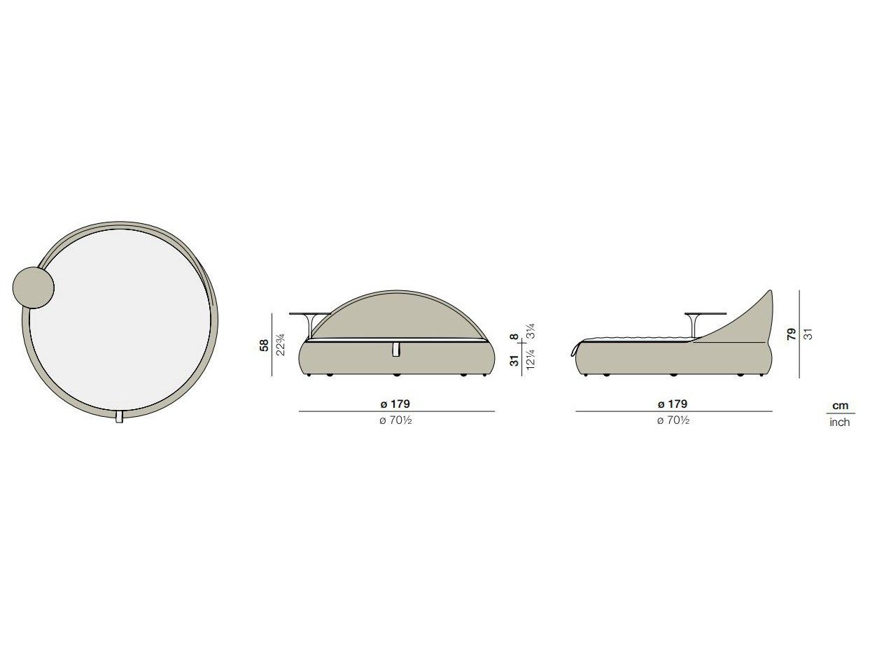 Круглая Садовая кровать из синтетического волокна с колесами DEDON DALA ARCH-00116042 - Вид №2