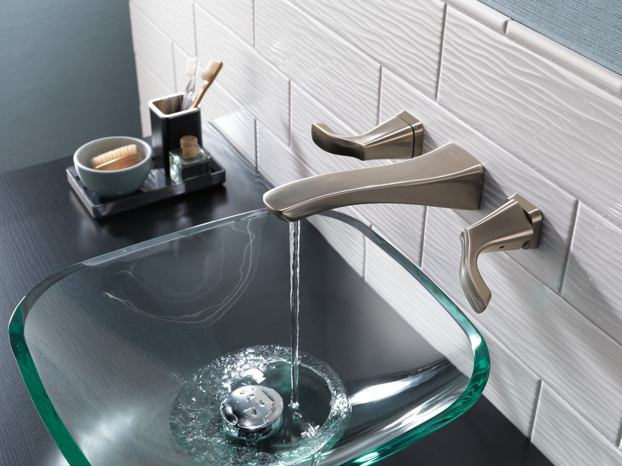 T3552LF-SSWL Накладка для смесителя для ванной комнаты с двумя ручками Delta Faucet Tesla Нержавеющая сталь - Вид №6