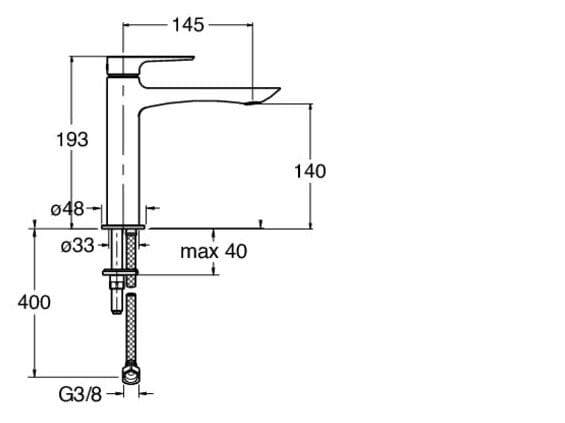 Однорычажный смеситель для раковины с раковиной CRISTINA Rubinetterie Тильда ARCH-00116034 - Вид №2