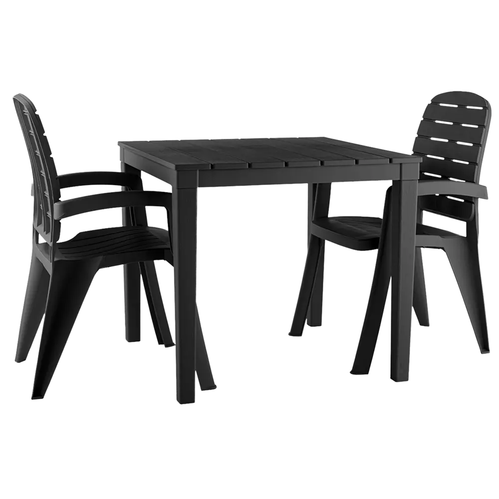 Стол садовый квадратный Элластик-пласт Прованс 80x80x71.5 см полипропилен антрацит STLM-2175211 - Вид №2