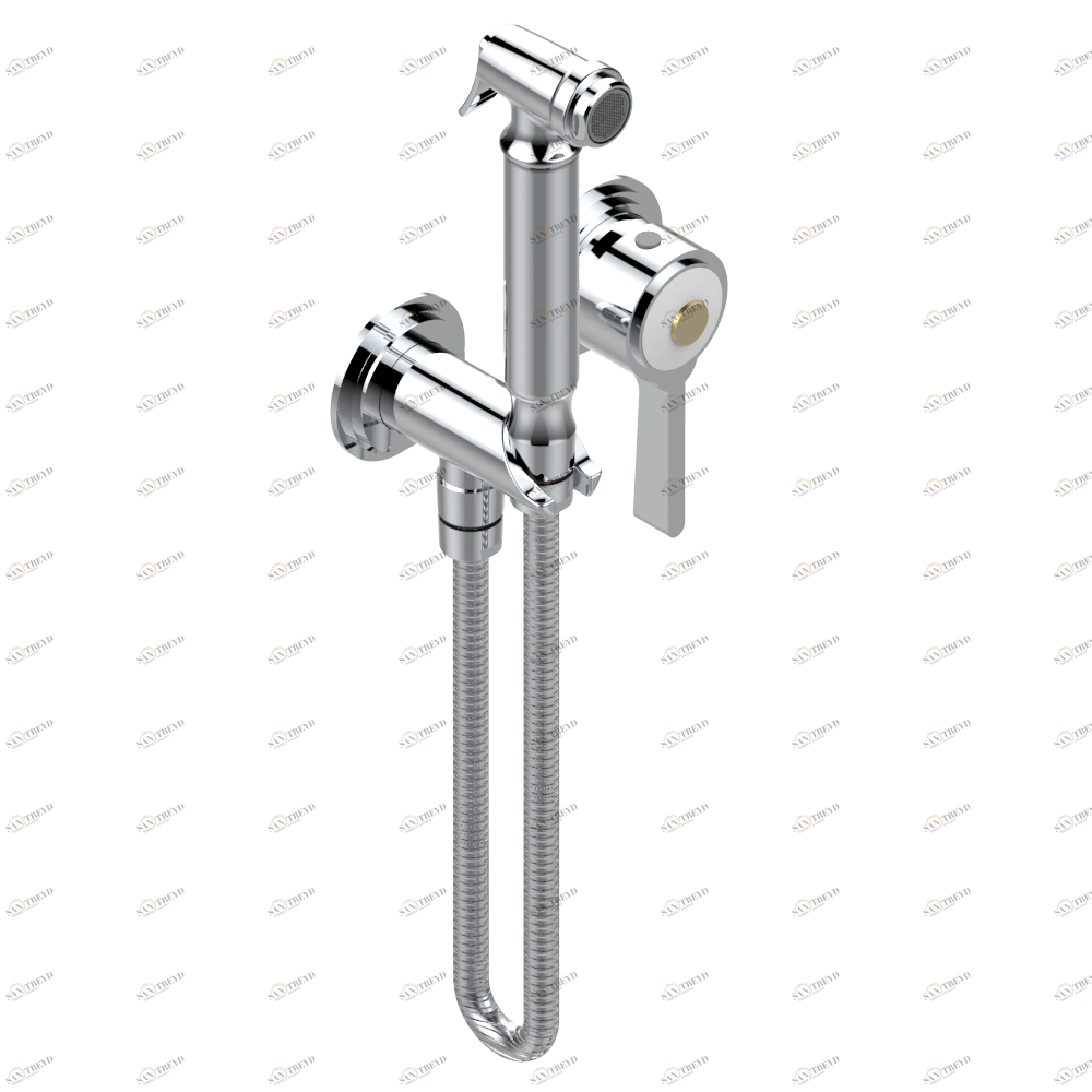 G2N-5840/MBG Комплект для душа, включающий смеситель, армированный шланг 1 м 25 см, ручной душ с курковым распылителем, выход из стены и предохранительный запорный клапан Thg-paris Froufrou Хром G2N 5840/MBG A02 CAT.A