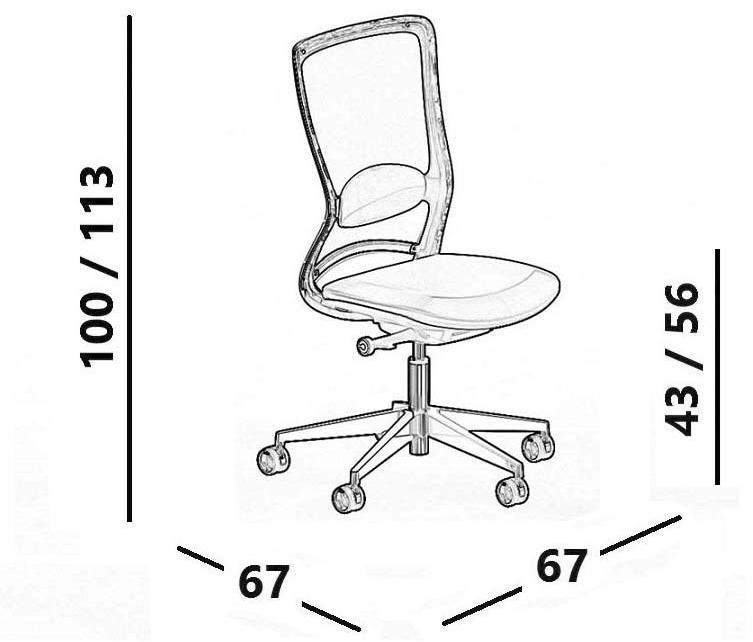 Luxy Сетчатое офисное кресло на 5 спиц с подлокотниками на колесиках Pop sun-id-1393731 - Вид №9