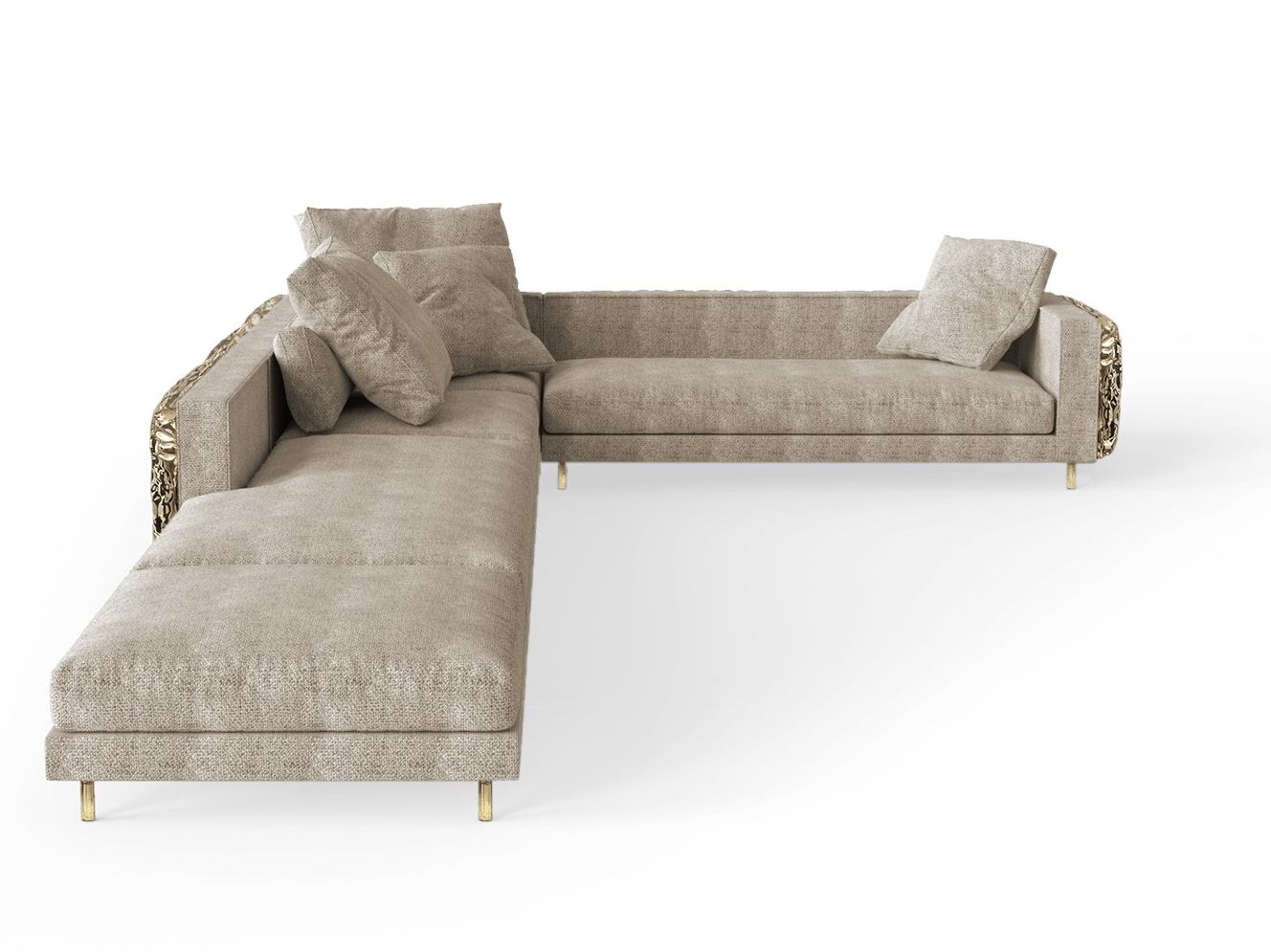 Модульный угловой диван из ткани с полуостровом Boca do Lobo Новые поступления ARCH-00046314 - Вид №1