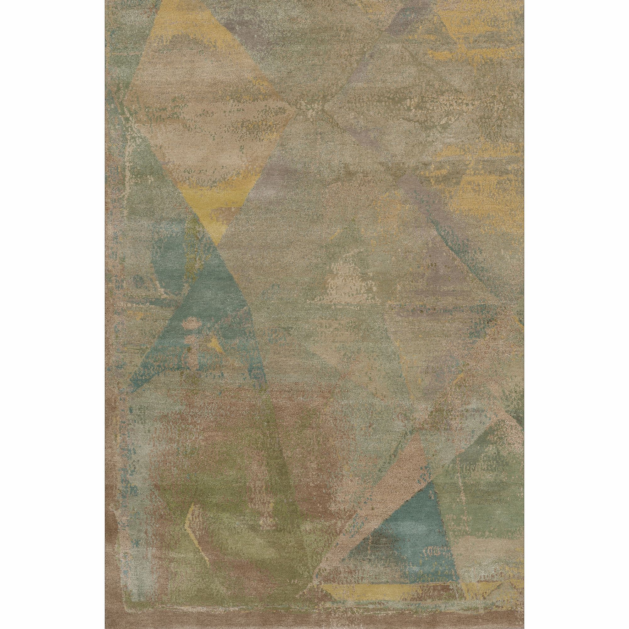 Непальский ковер из чистого китайского шелка и шерсти Mantellassi 1926 ANGLES ARCH-00011797 - Вид №1