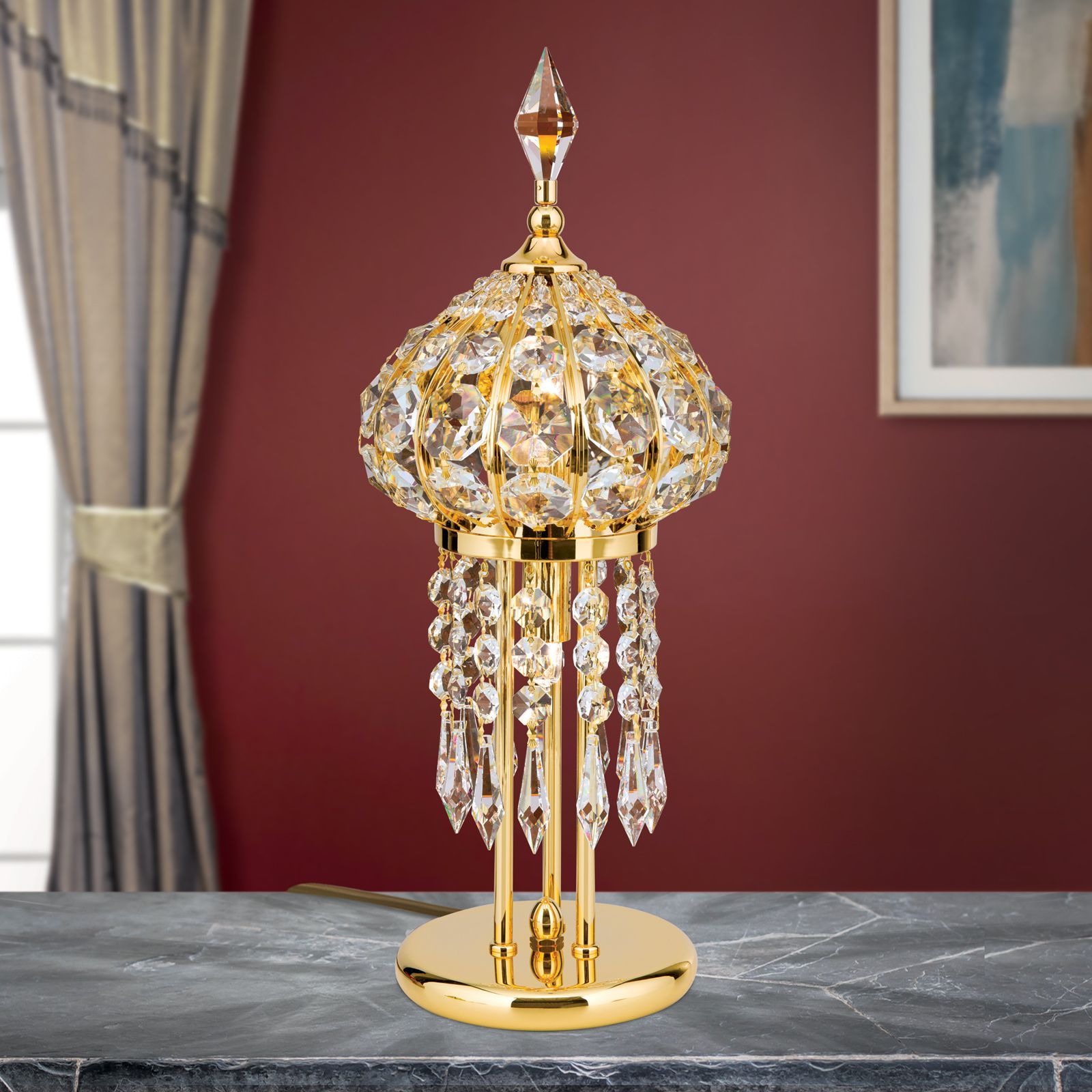 Латунная настольная лампа с кристаллами Orion Oriental ARCH-00023378 - Вид №4