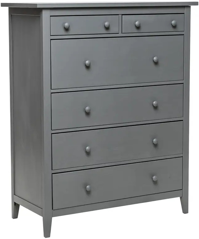 91122812 Комод Leset Мира 06 6 ящиков 108x50x131 см массив сосны цвет серый STLM-1093615