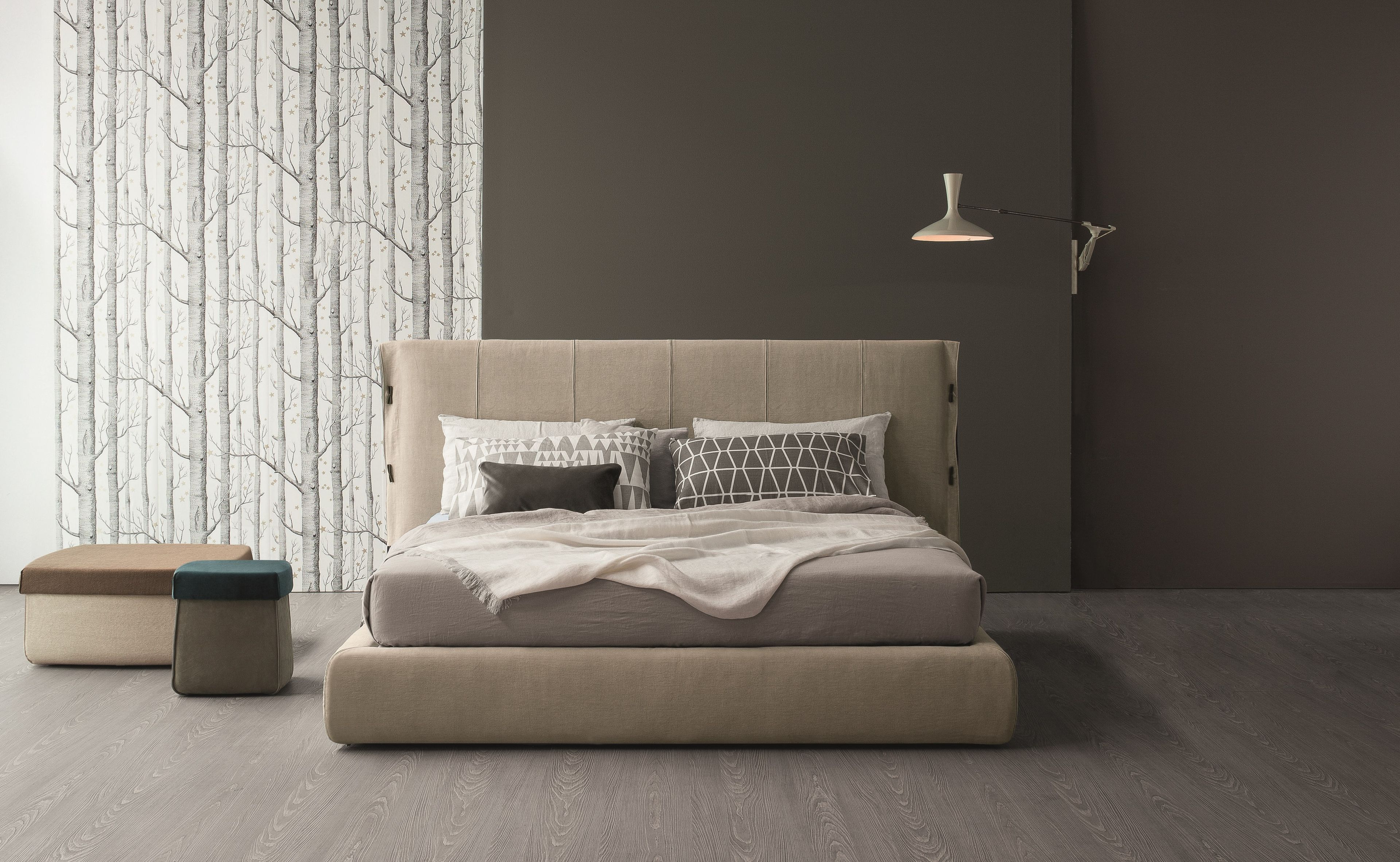 Двуспальная кровать из ткани с мягким изголовьем BONALDO Cuff ARCH-00119975 - Вид №4