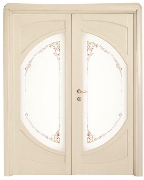 LEGNOFORM Дверь из лакированного массива дерева с фрамугой и светлыми сторонами Liberty sun-id-1425290 - Вид №3