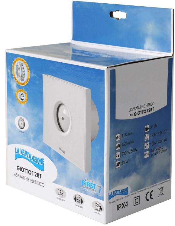 First Corporation Настенный осевой вентилятор с таймером La ventilazione Giotto12bt - Вид №1