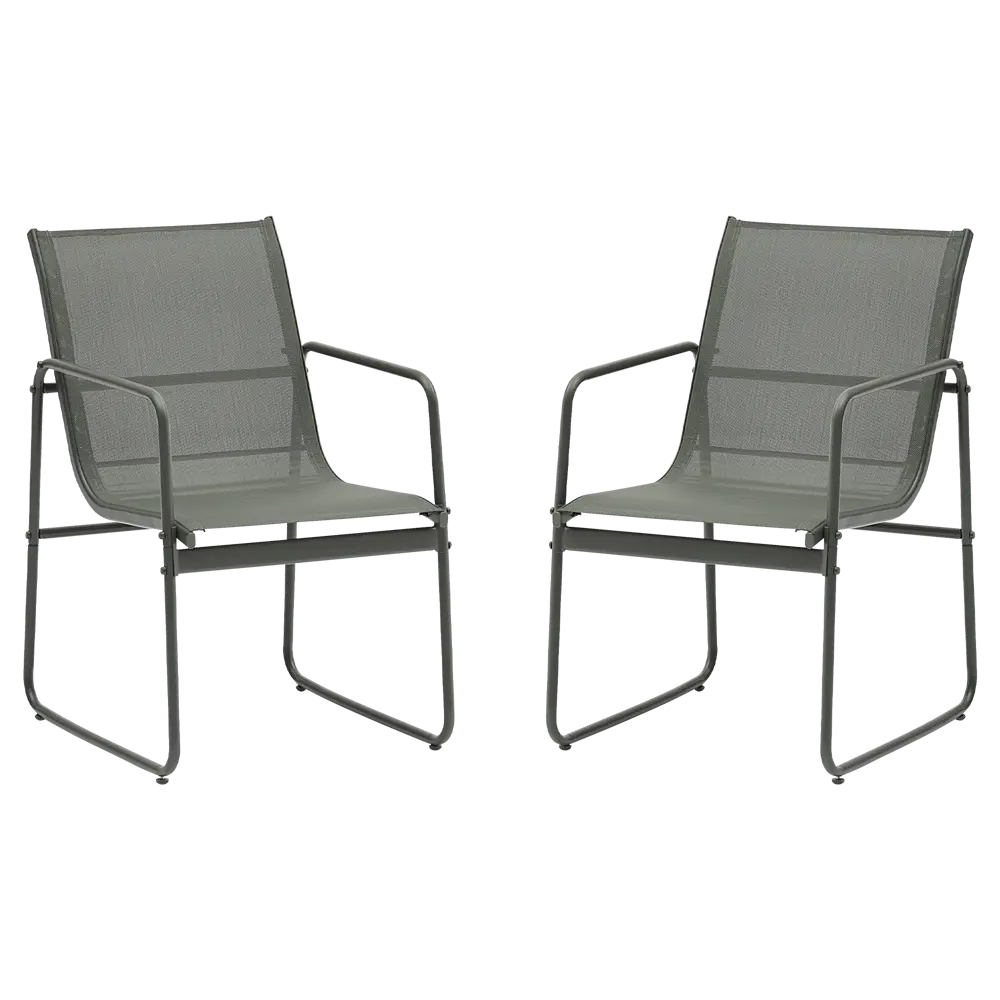 Садовое кресло без подушки BEGINIA Tomari 2 шт 50x60x82.5 см сталь цвет зеленый STLM-2140393 - Вид №6