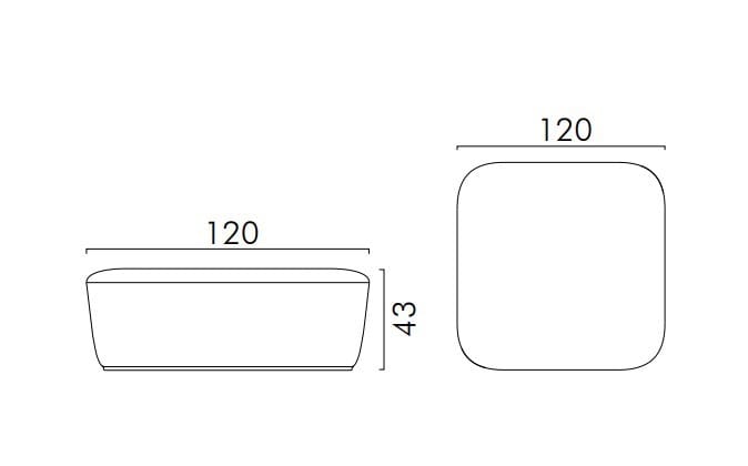 Квадратный пуф из ткани FREZZA радар ARCH-00085132 - Вид №1