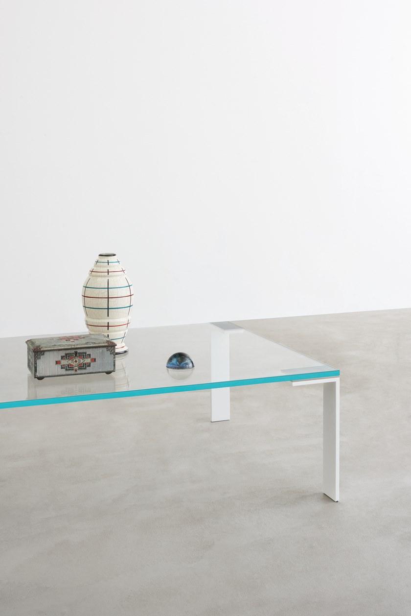 Desalto Прямоугольный журнальный столик из стали и хрусталя Liko glass sun-id-1500043 - Вид №3