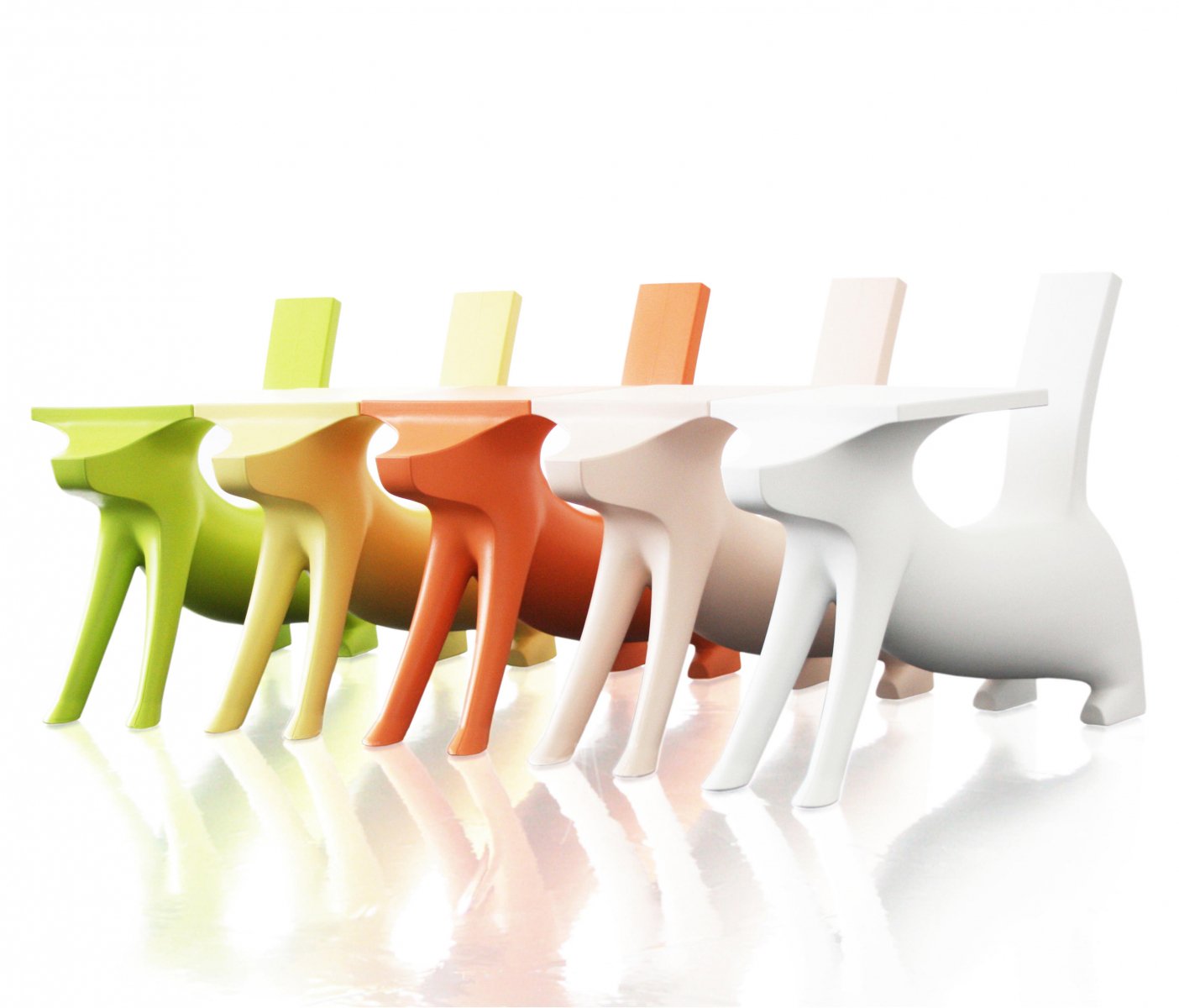 Magis Le Chien Savant MT830 GI Детский стул / детский стол из полиэтилена. Цвет: Желтый 1569 C  - Вид №1