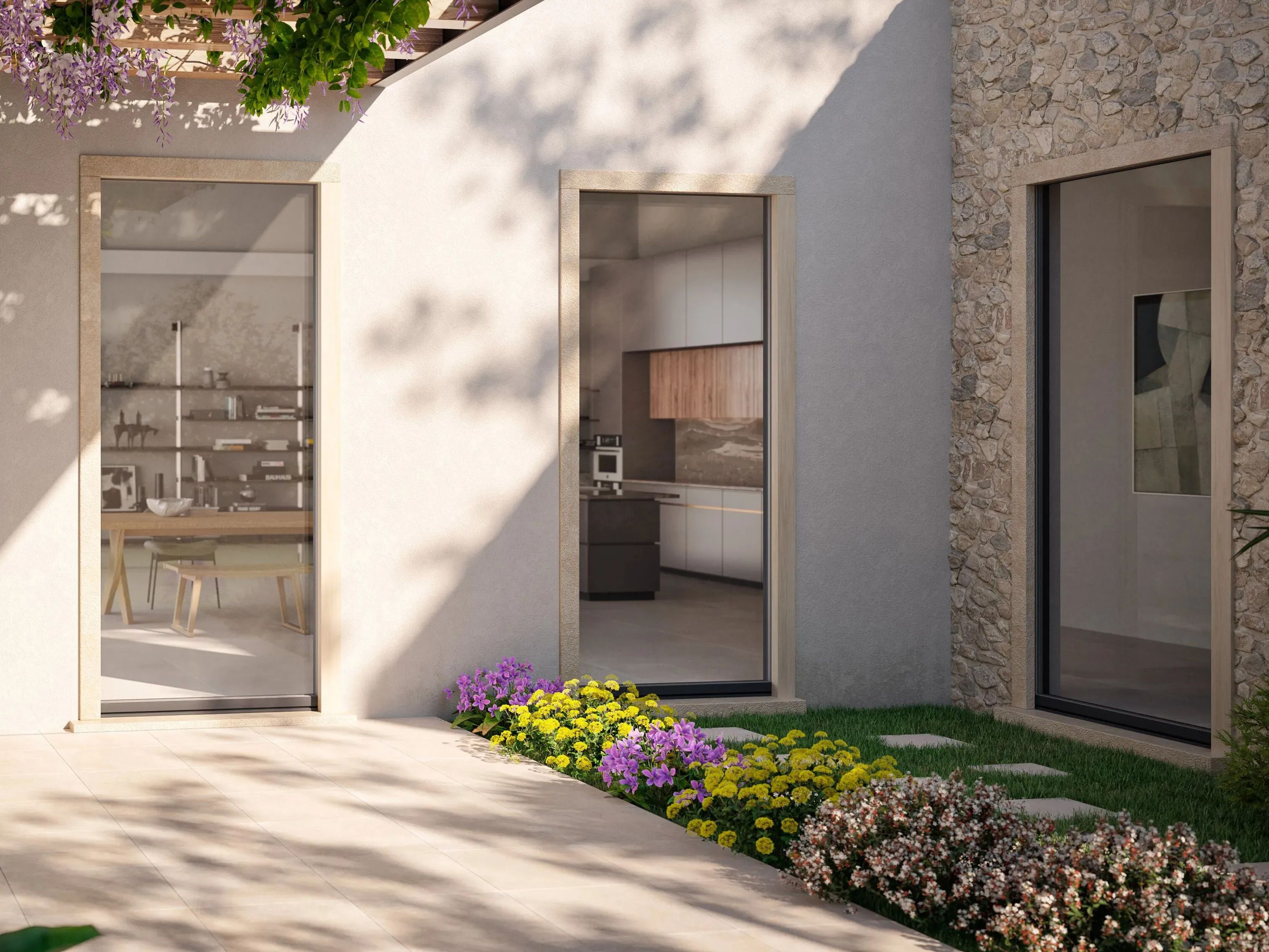 Алюминиевая створчатая дверь-окно Oknoplast алюминий ARCH-00011022