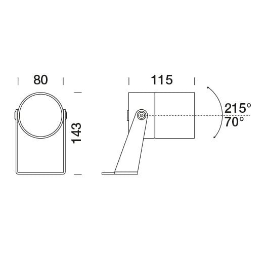 Алюминиевый открытый прожектор непосредственно 230В Platek Nano ARCH-00104492 - Вид №2