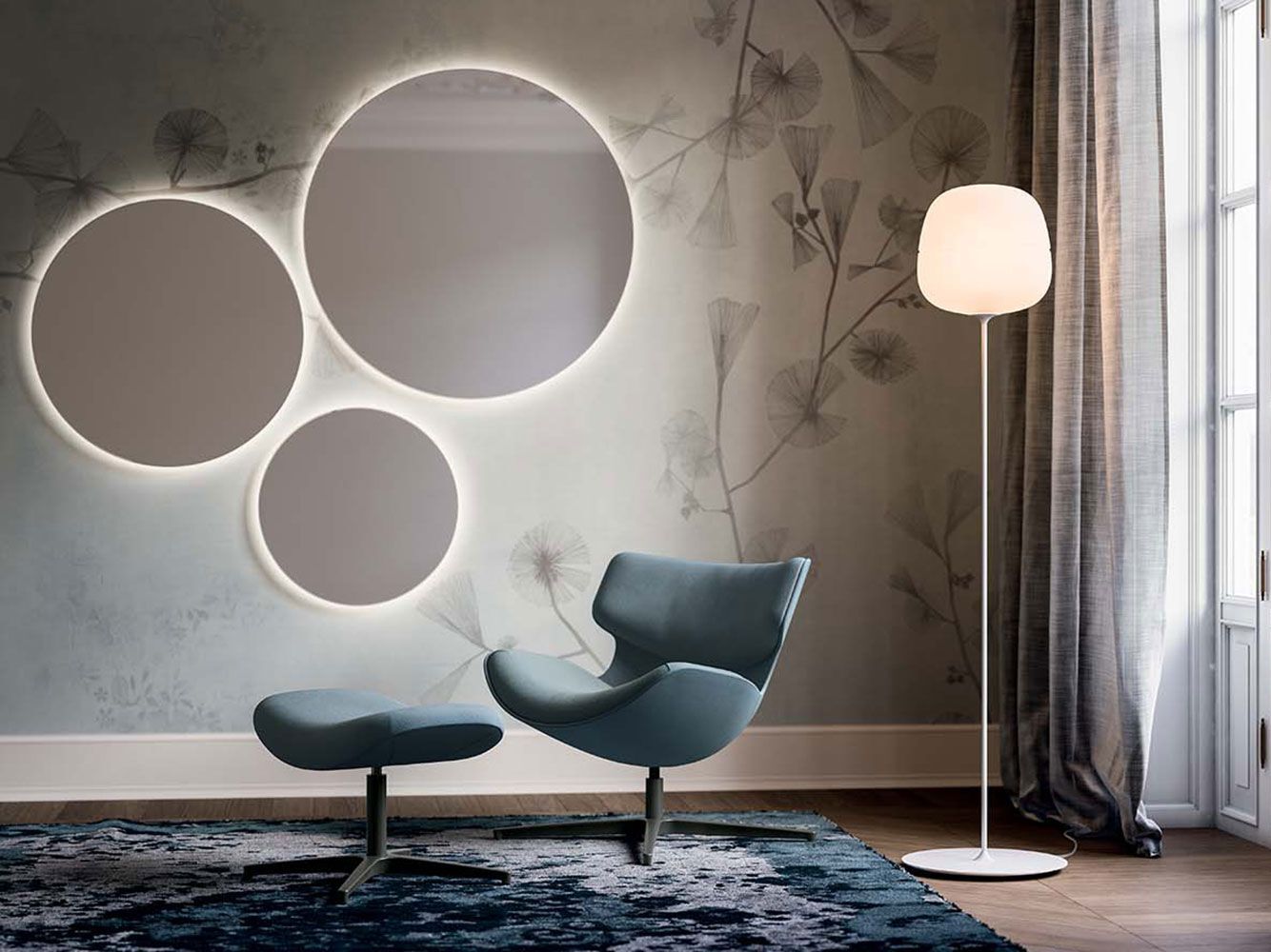 Напольная лампа из дутого стекла и окрашенного металла Quadrifoglio Group Design Lighting ARCH-00051838