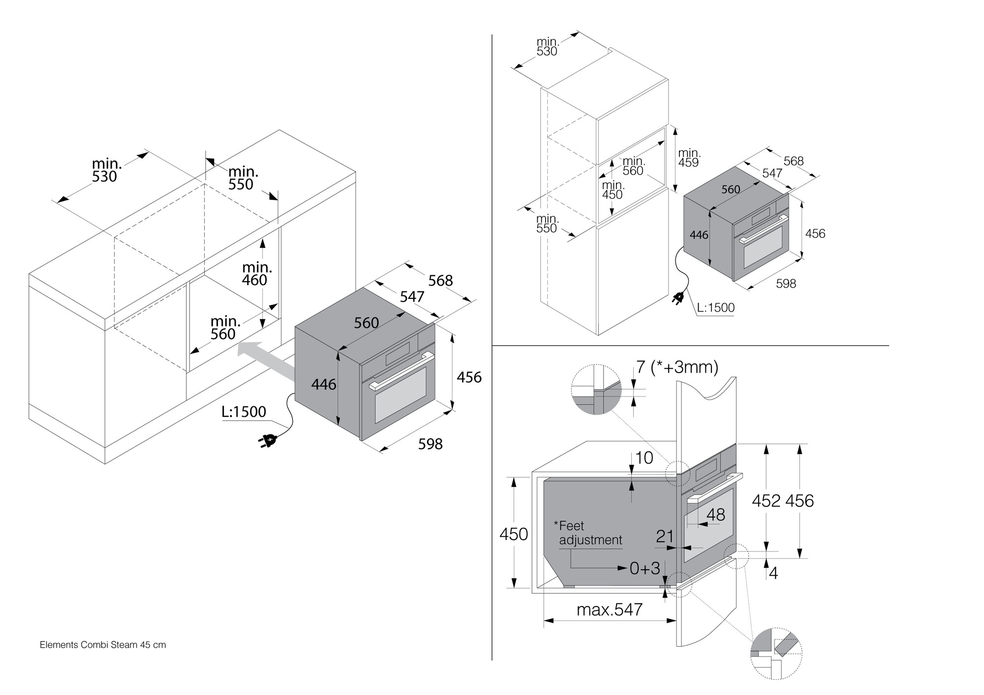 1197289 Электрический духовой шкаф Asko OCS8478G черный STDN-0134701 - Вид №1