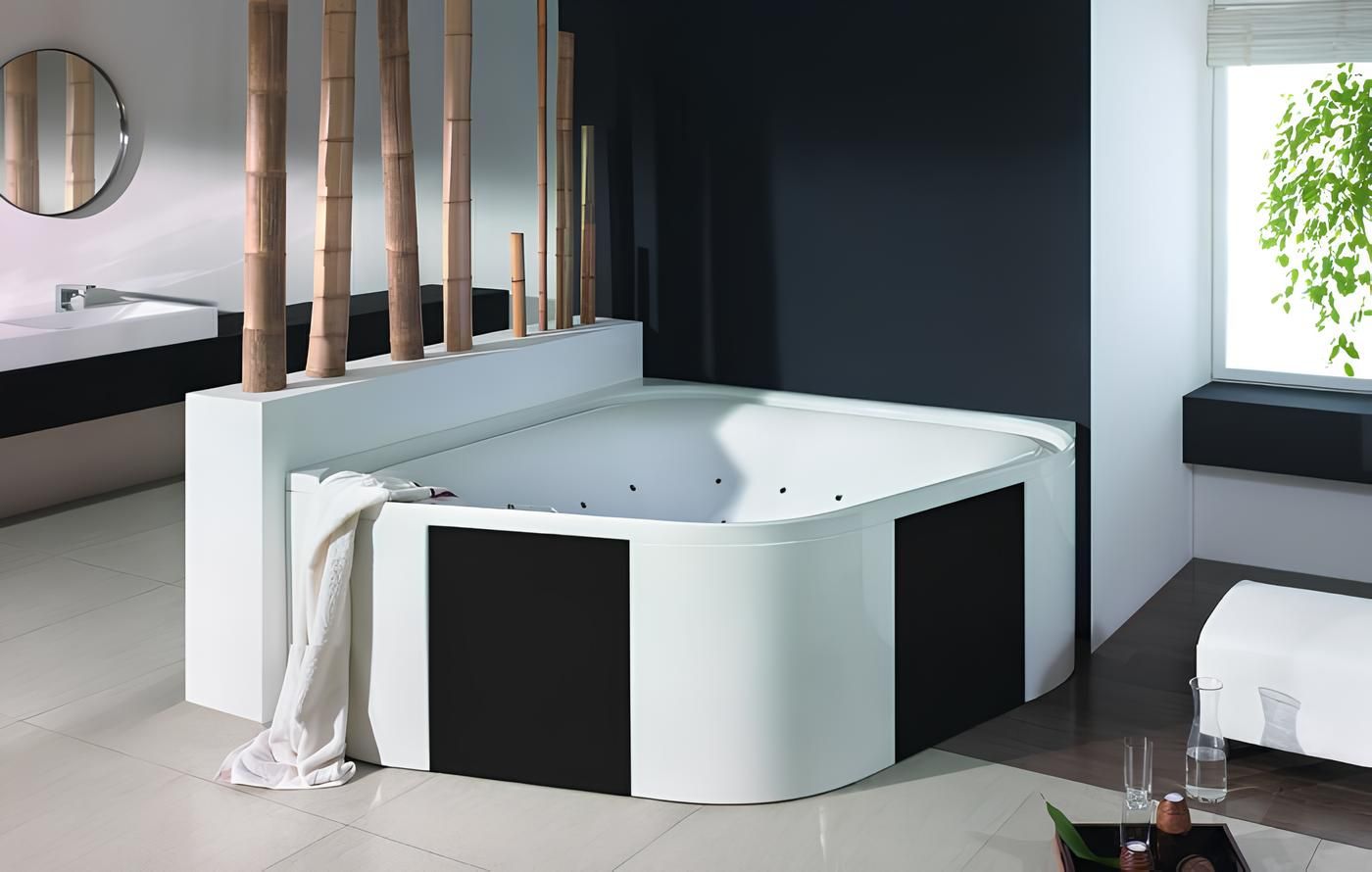 Акриловая угловая квадратная ванна с гидромассажем HOESCH Ergo+ ARCH-00060315