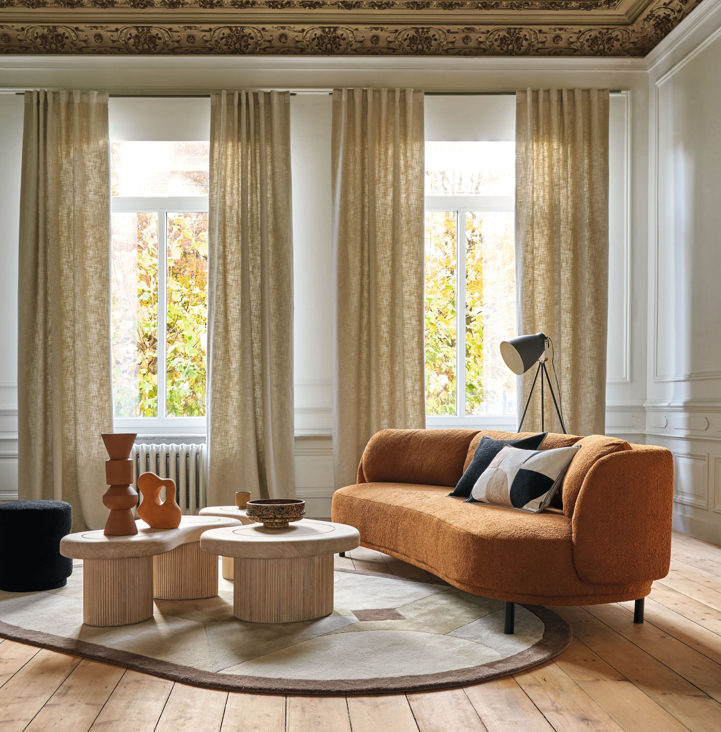 Однотонная ткань букле Casamance Népal ARCH-00121333 - Вид №1