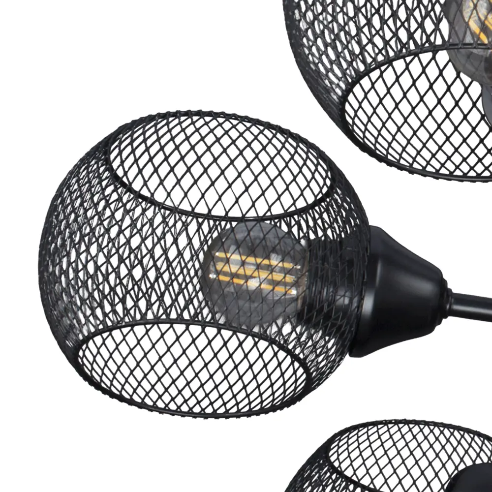 Люстра потолочная Эйр РС23634 6 ламп 18 м² цвет черный РОССВЕТ STLM-2022427 - Вид №4