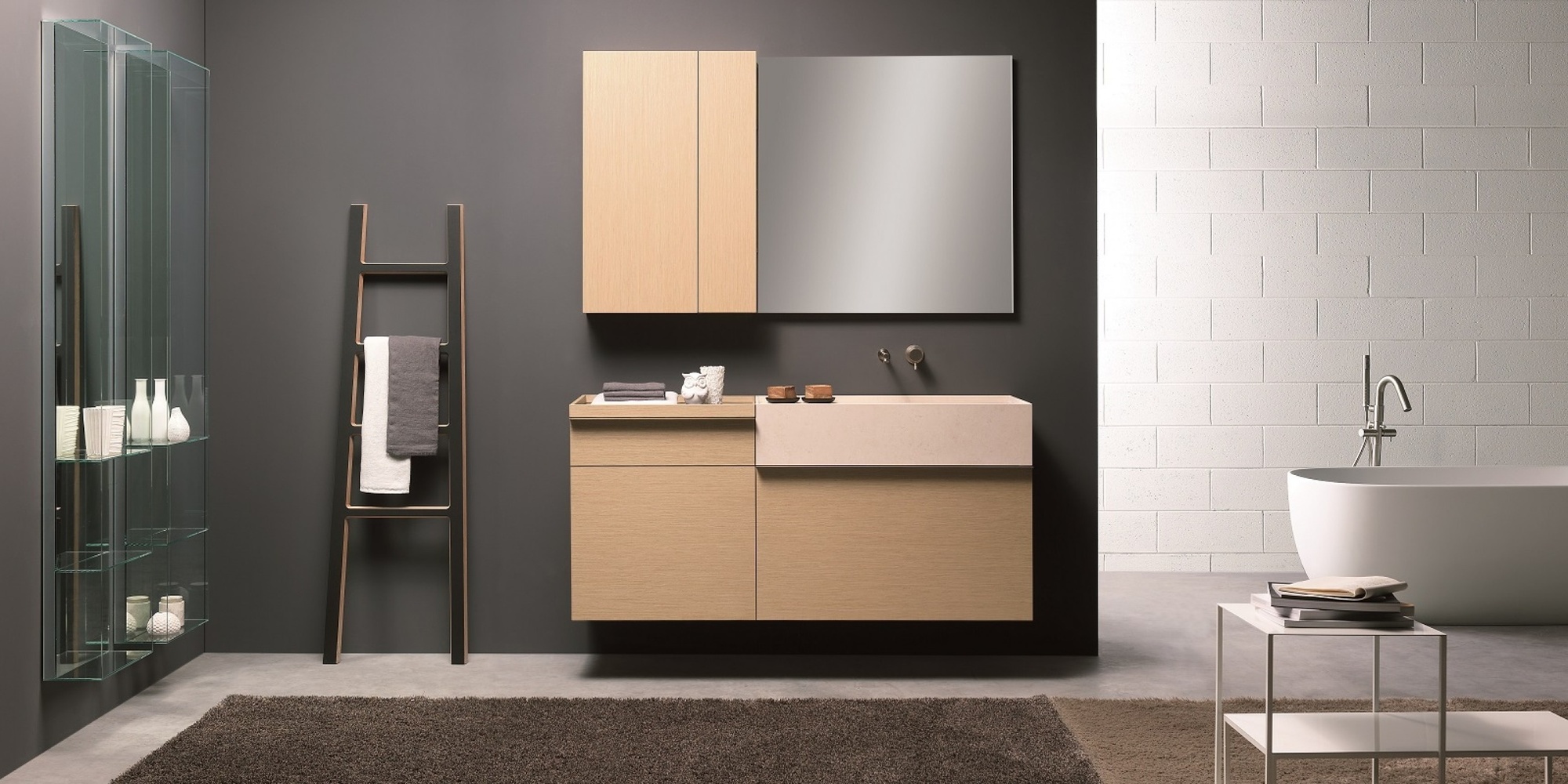 Toscoquattro Шкаф для ванной навесной 60 см PIANO дуб светлый 24P11LE - Вид №1