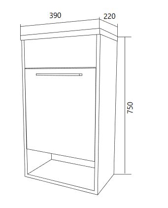 У85440 Тумба с раковиной Lira 40П 1д. Белый глянец 1 Marka Lira - Вид №8