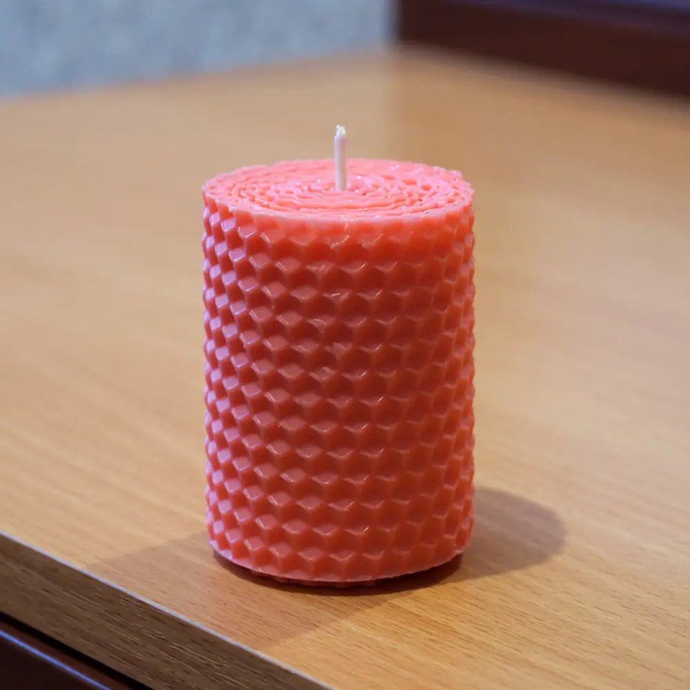 Свеча вощинная цилиндр розовая 5x6.5 см EVIS STLM-2164812 - Вид №3