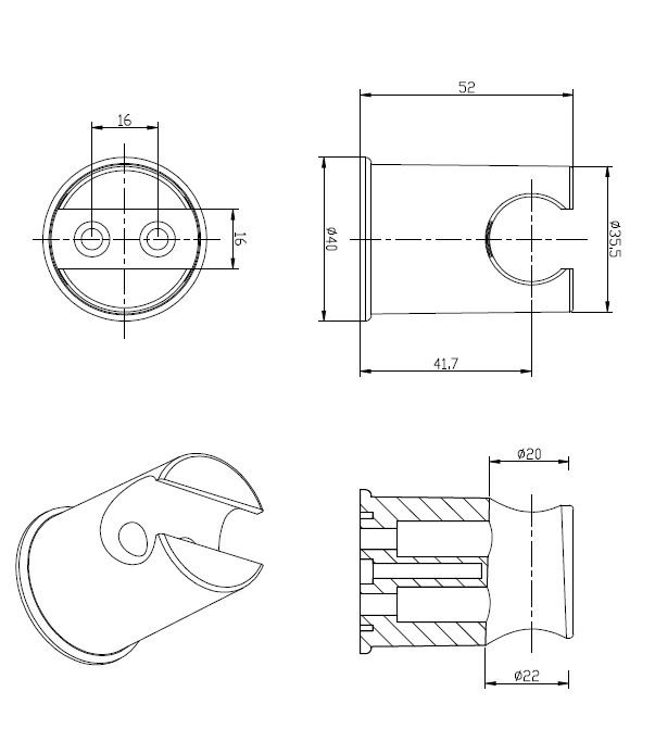 Держатель гигиенического душа Cezares CZR-SOC4-02 ARTICOLI VARI - Вид №1