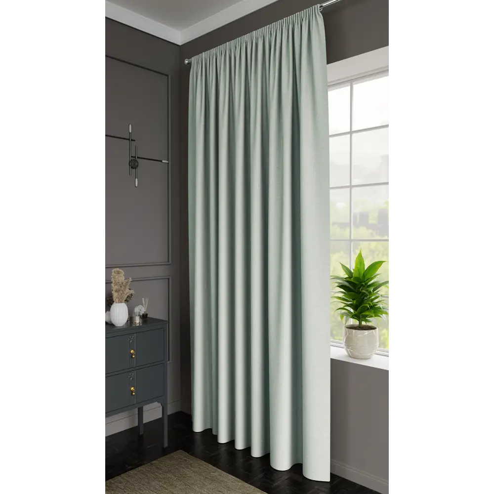 Штора MIAMOZA Софти ментоловая 200x280 см с ленточным креплением 89427081 STLM-1584275
