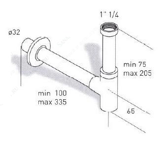 Сифон для раковины MIGLIORE ML.RIC-10.111.CR, хром, ø32  - Вид №1
