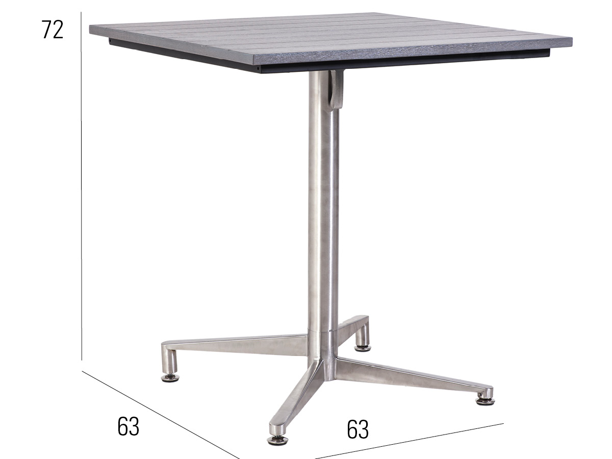 76.00.0072 Стол Победы Tradition Resysta stone серый 70 × 70 + каркас стола складной из нержавеющей стали Mbm Victory - Вид №1