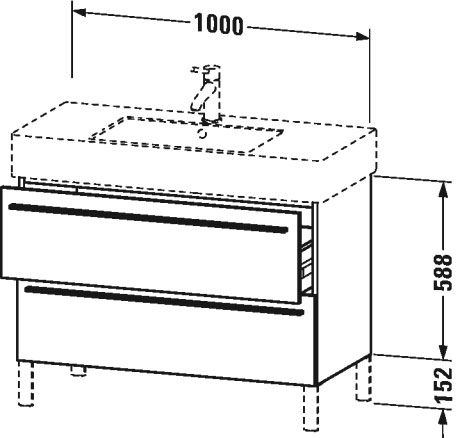 XL654400707 Тумбочка напольная X-Large #XL6544 1000 x 470 мм Бетонно-серый матовый декор Duravit - Вид №1