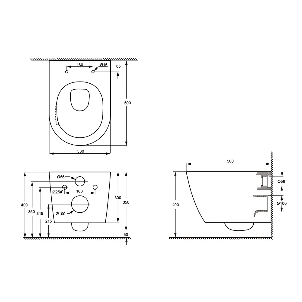 Комплект инсталляция и унитаз Aquatek Grohe Либерти Торнадо безободковый с микролифтом STLM-2070328 - Вид №16