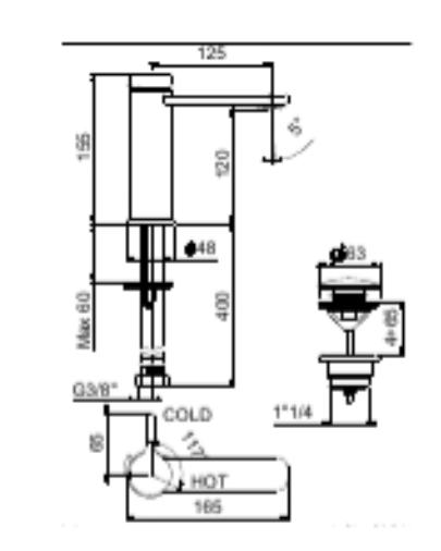CO830102560 Смеситель для раковины , черный Webert Coral - Вид №1