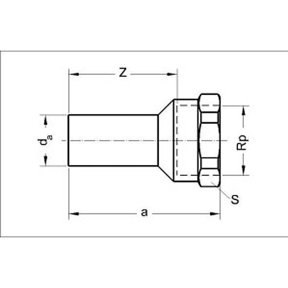 124246G2234 SANHA 24246G SANHA-Therm переходная вставка НПр-ВР 22ax3/4 мм  - Вид №1