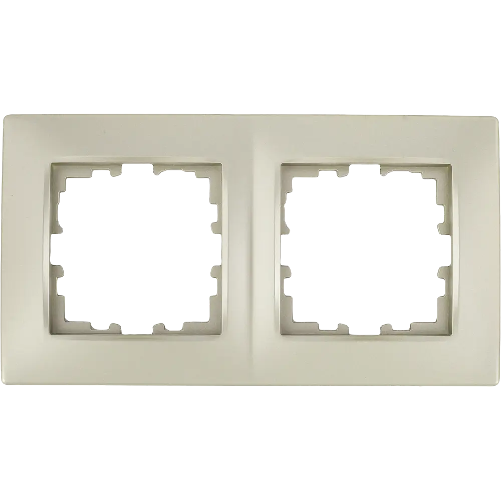 Рамка для розеток и выключателей Lexman Виктория сферическая 2 поста цвет шампань матовый STLM-2176234