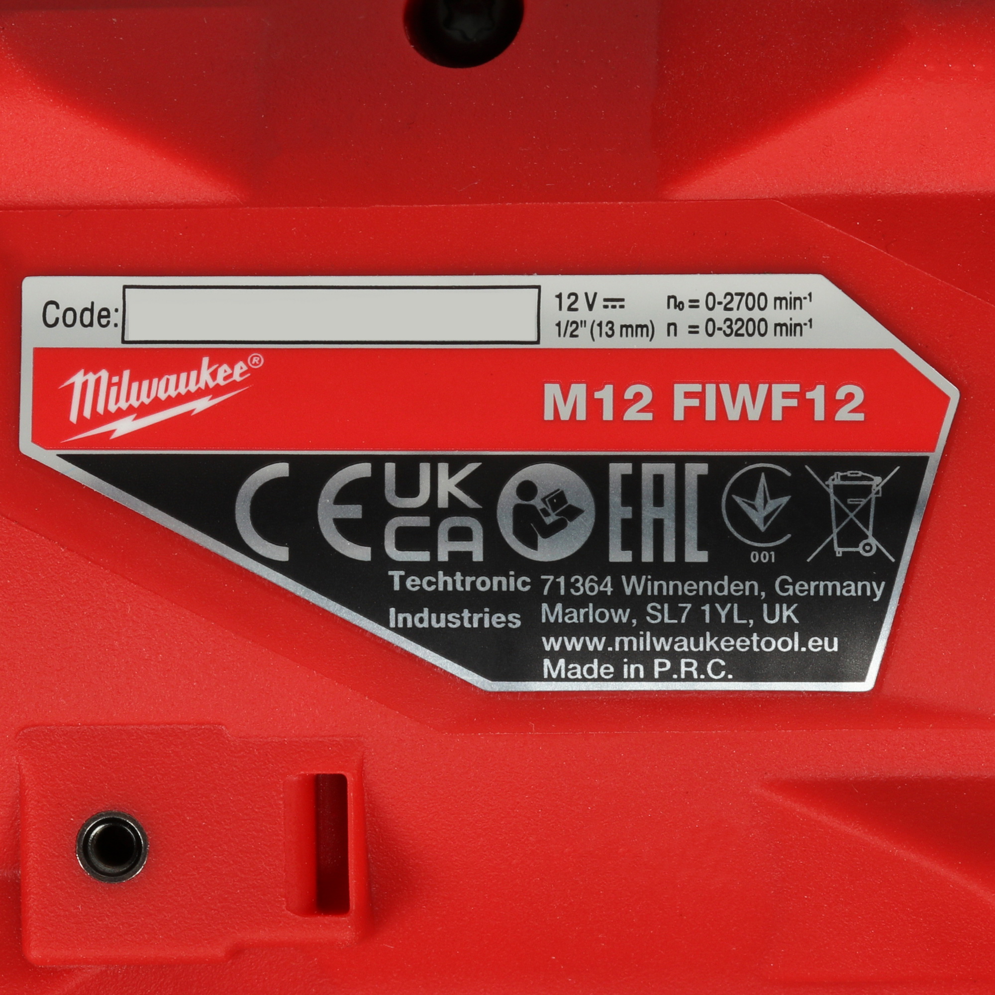 Гайковерт Milwaukee M12 FIWF12-0 FUEL   , Без ЗУ, Без АКБ 5476086 STDN-0109703 - Вид №3