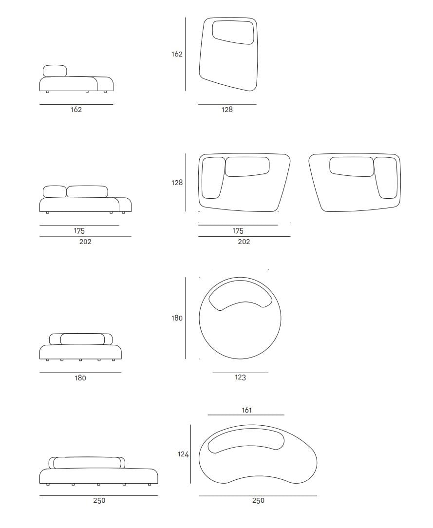 Изогнутый диван Living Divani BUBBLE ROCK ARCH-00139031 - Вид №9