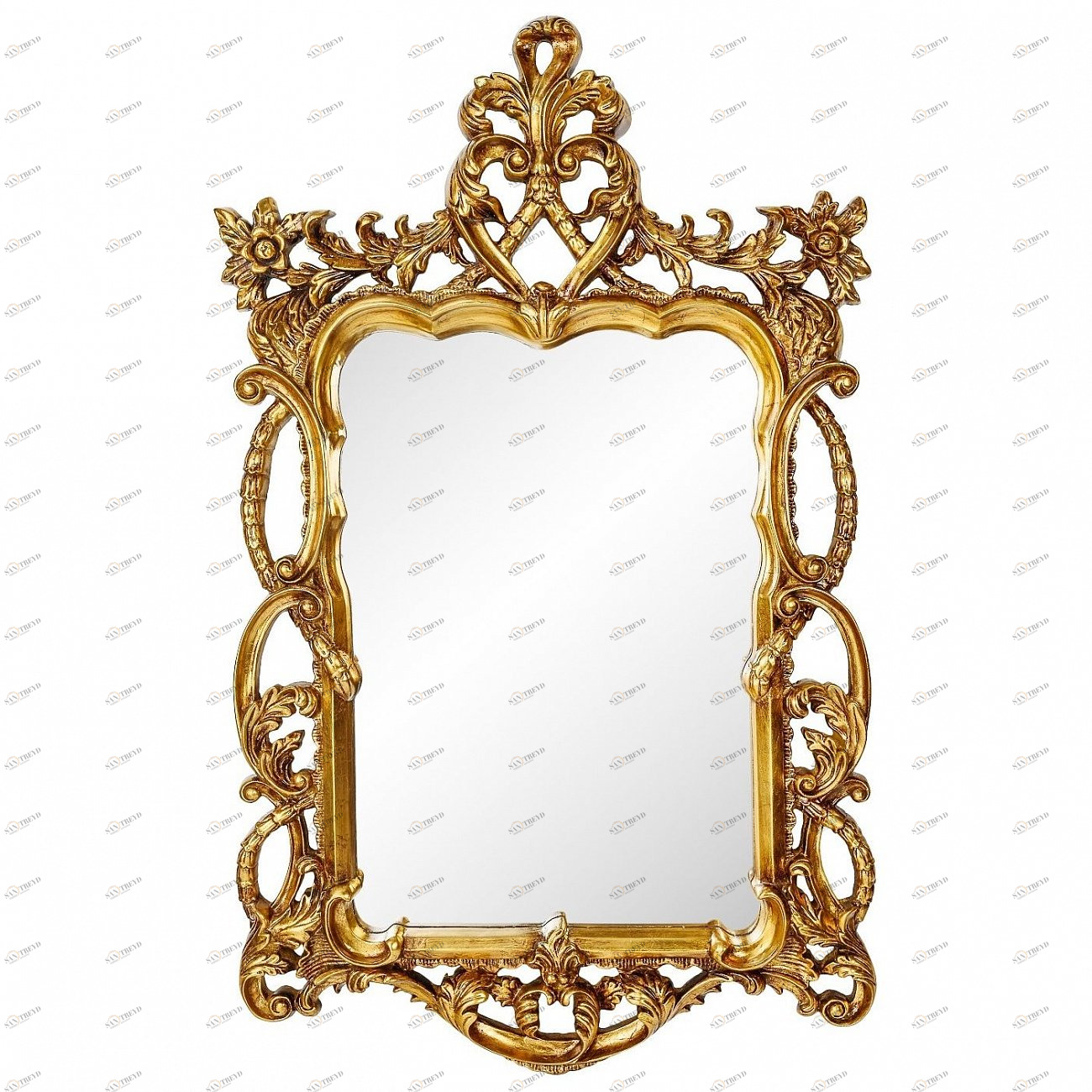 Зеркало настенное прямоугольное 123х76 см античное золото Floret Gold ART-ZERKALO ДИЗАЙНЕРСКИЕ 00-3884061 Зеркальный;золото 