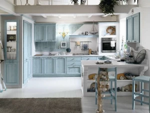 Callesella Arredamenti Деревянная кухня с полуостровом Every day